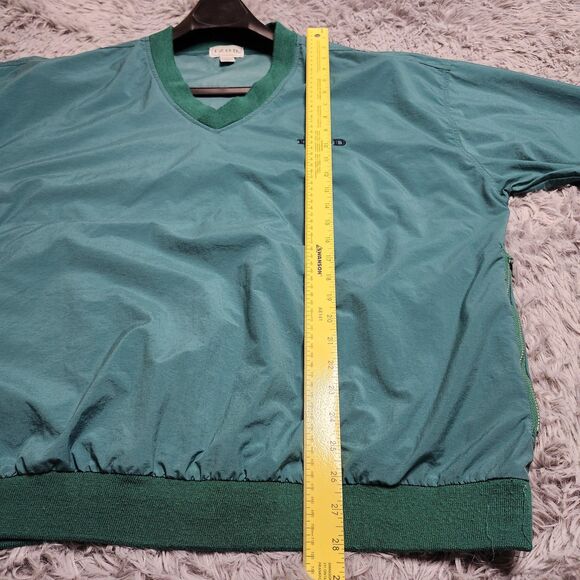 Vintage Izod Pullover Golf Jacket Mens Large Nylon V‎ Neck Ribbed Pockets 90s - Picture 9 of 12